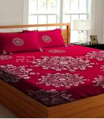 multicolor glace cotton fiited bedsheet