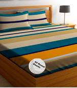 multicolor glace cotton fiited bedsheet