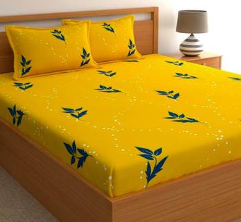 multicolor glace cotton fiited bedsheet 1