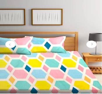multicolor glace cotton fiited bedsheet 1