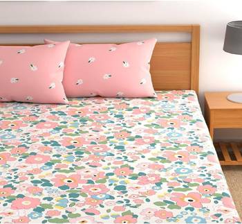multicolor glace cotton fiited bedsheet 1