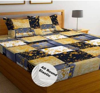 multicolor glace cotton fiited bedsheet 1