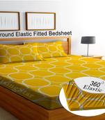 multicolor glace cotton fiited bedsheet