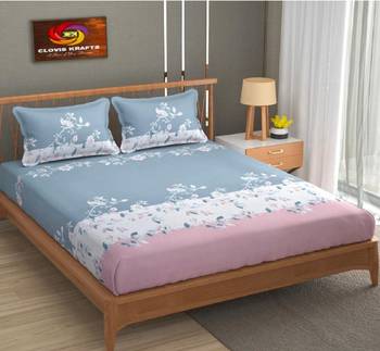multicolor glace cotton fiited bedsheet 1