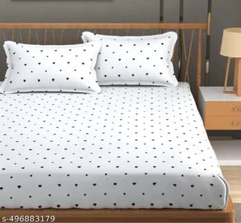 multicolor glace cotton fiited bedsheet 1