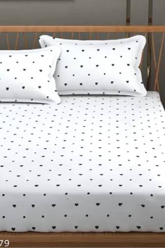 multicolor glace cotton fiited bedsheet