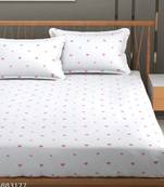 multicolor glace cotton fiited bedsheet