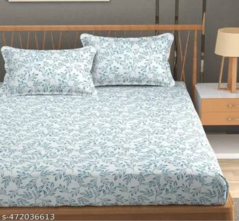 multicolor glace cotton fiited bedsheet 1