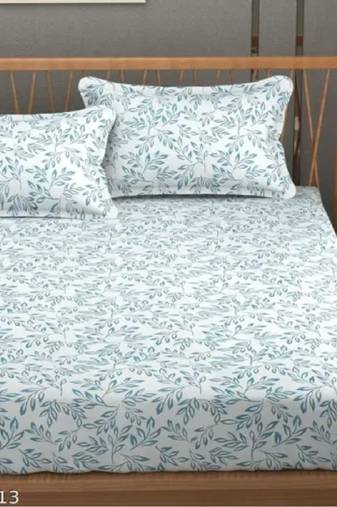 multicolor glace cotton fiited bedsheet