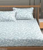 multicolor glace cotton fiited bedsheet