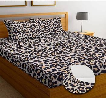 multicolor glace cotton fiited bedsheet 1