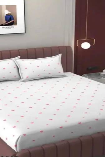 multicolor glace cotton fiited bedsheet