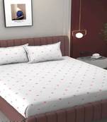 multicolor glace cotton fiited bedsheet