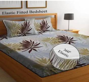 multicolor glace cotton fiited bedsheet 1