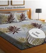 multicolor glace cotton fiited bedsheet