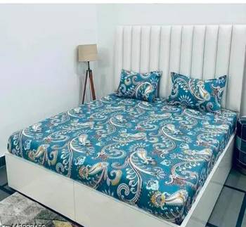 multicolor glace cotton fiited bedsheet 1
