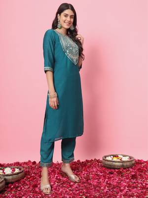 Rama embroidered silk blend kurta sets 2