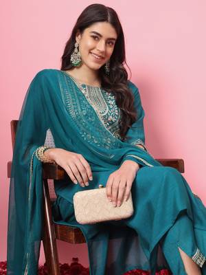Rama embroidered silk blend kurta sets 3