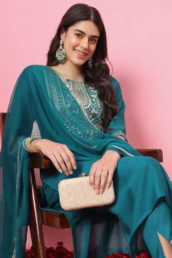 Rama embroidered silk blend kurta sets