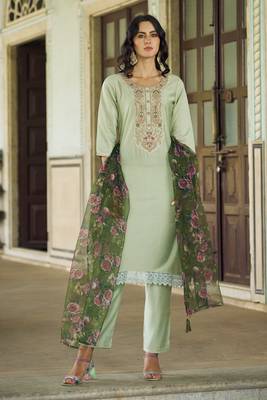 Pista embroidered viscose rayon kurta sets 1