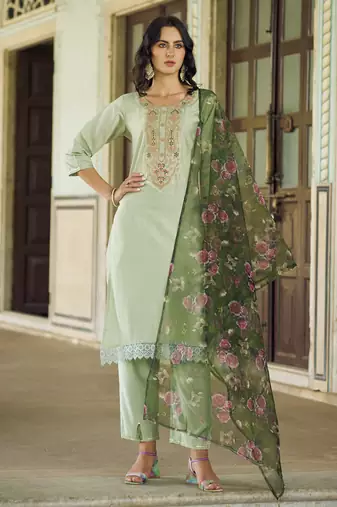 Pista embroidered viscose rayon kurta sets