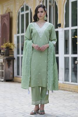Pista embroidered silk blend kurta sets 1