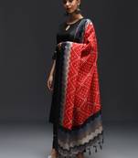 Black embroidered cotton silk blend kurta sets