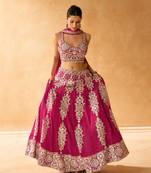 Pink Embroidery and Sequins Georgette Lehenga Bloue  Full Stitched