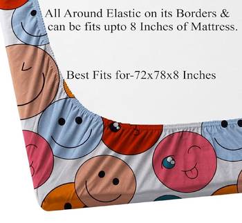multicolor glace cotton fiited bedsheet 2