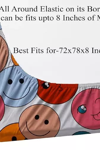 multicolor glace cotton fiited bedsheet