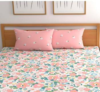 multicolor glace cotton fiited bedsheet 2