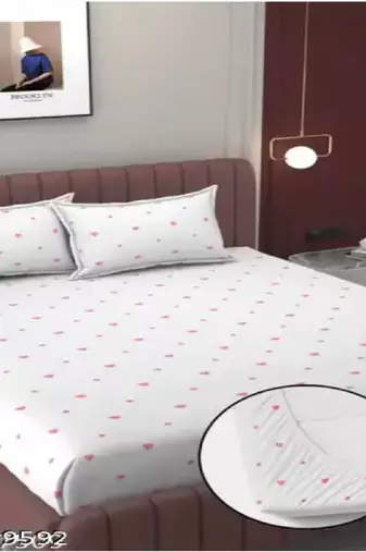 multicolor glace cotton fiited bedsheet