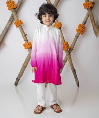 White cotton hand woven traditional kurta with motif set 1