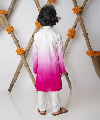 White cotton hand woven traditional kurta with motif set 3