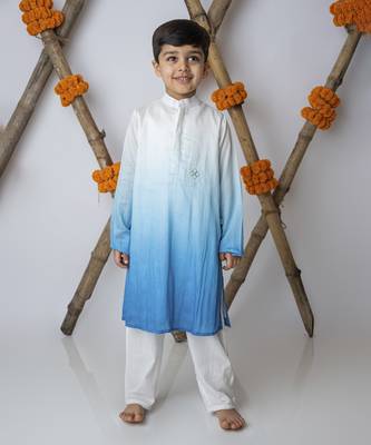 White cotton hand woven traditional kurta with motif set 1