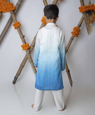White cotton hand woven traditional kurta with motif set 2