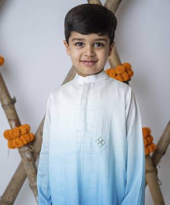 White cotton hand woven traditional kurta with motif set 3