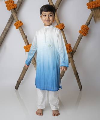 White cotton hand woven traditional kurta with motif set 5