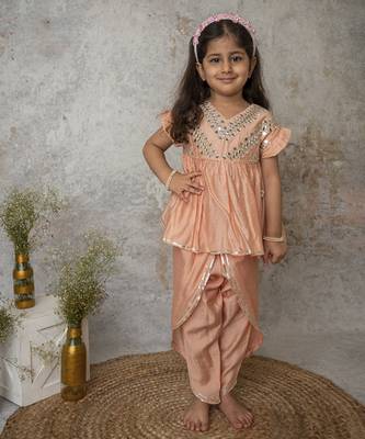 Red cotton hand woven traditional dhoti set 1