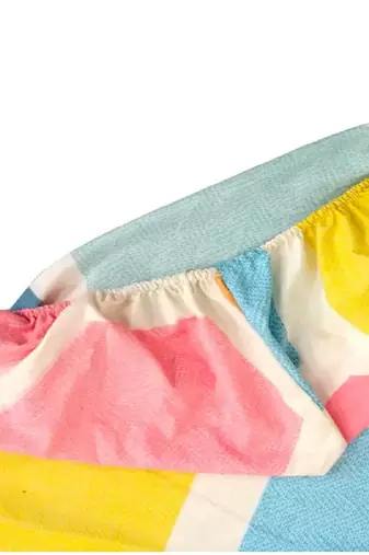 multicolor glace cotton fiited bedsheet