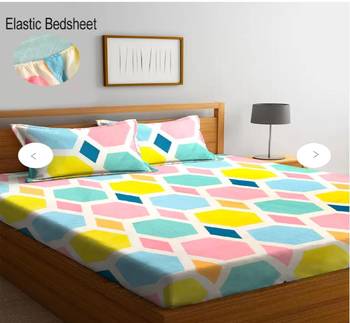multicolor glace cotton fiited bedsheet 4