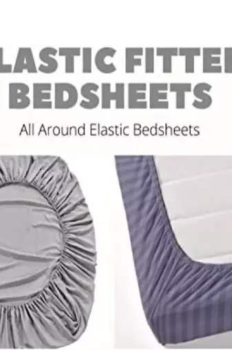 multicolor glace cotton fiited bedsheet