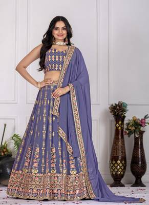 Lavender Designer Wedding Lehenga Choli for Women 1