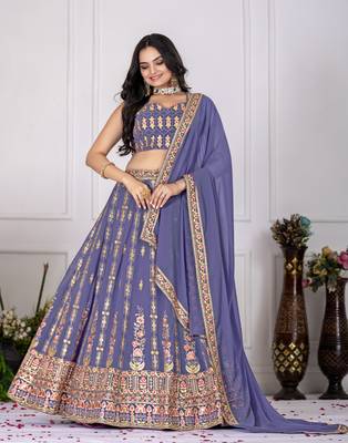 Lavender Designer Wedding Lehenga Choli for Women 2