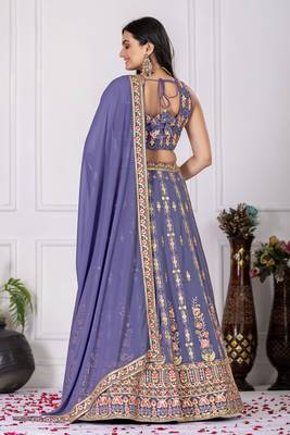 Lavender Designer Wedding Lehenga Choli for Women 5