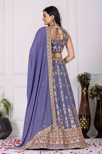 Lavender Designer Wedding Lehenga Choli for Women