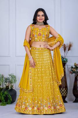 Yellow Wedding Lehenga Choli for Women 1