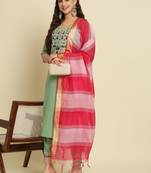 Pista embroidered silk blend salwar suit