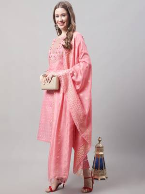 Gajari embroidered chanderi modal salwar suit 4
