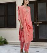 Gajri embroidered chanderi modal salwar suit